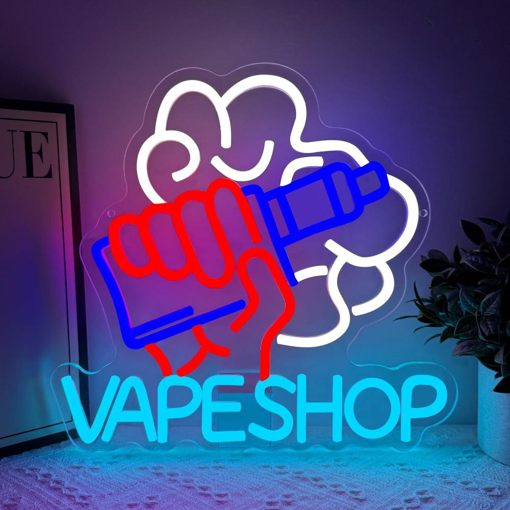 Vaping Store - Letreiro Neon para Loja de Vape,
